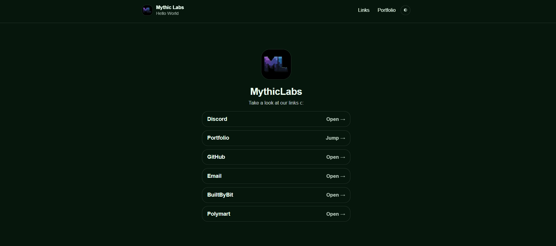 Mythic Labs website preview